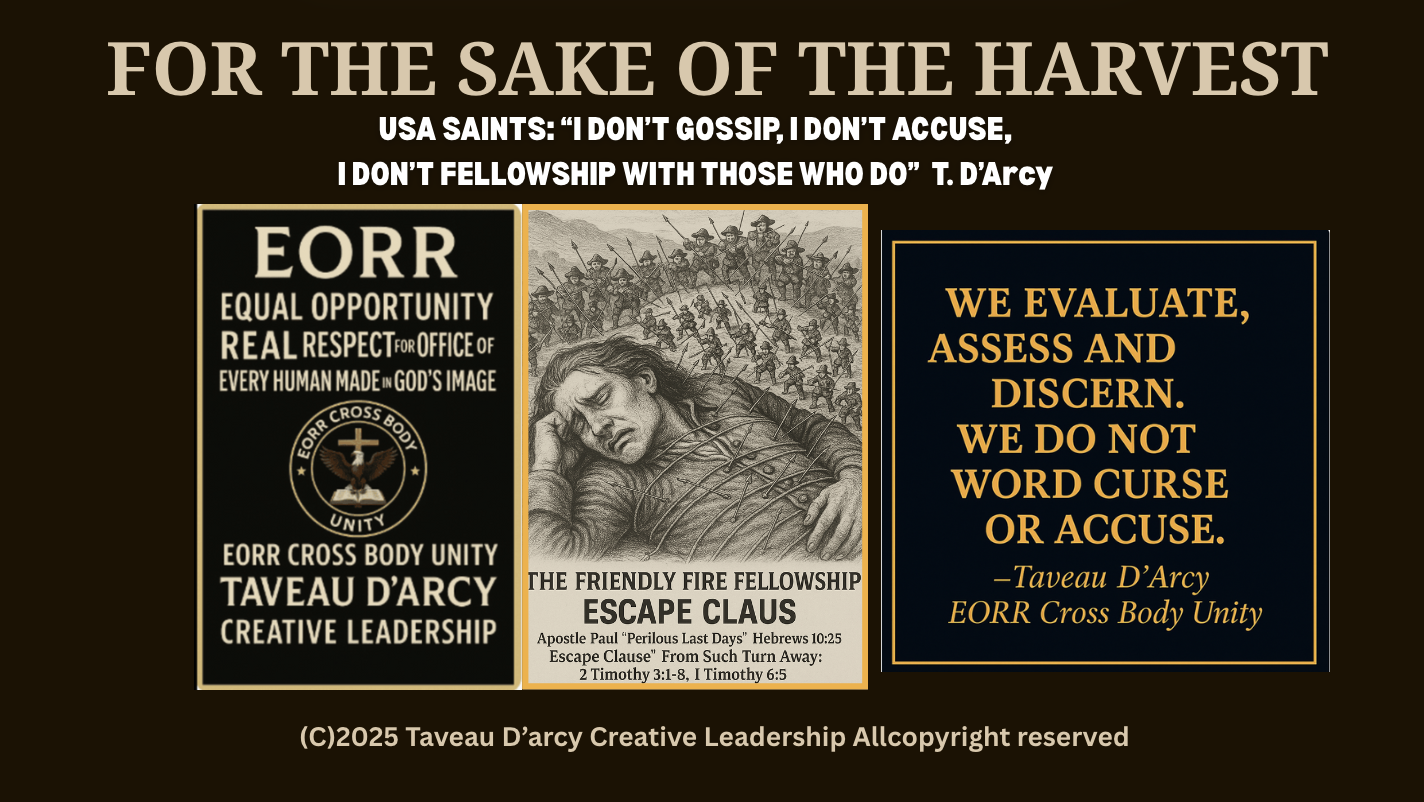 EORR CROSS BODY UNITY  MINISTRY FELLOWSHIP: I See IT AS "THIS IS A SENT TIME TO RISE"