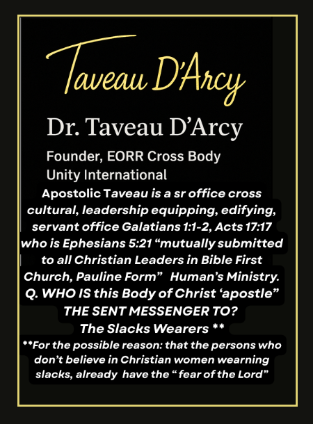 EORR CROSS BODY UNITY  MINISTRY "FREE TO HEAR FROM GOD FOR YOURSELF" WITH RESPECT. 