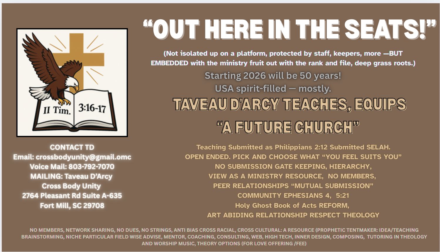 "DEFRAGGING THE MANY FRIENDLY FIRE KINDS OF FELLOWSHIPS" (UNJUST REPEATED ACCUSATION)EORR CROSS BODY UNITY  MINISTRY "FREE TO HEAR FROM GOD FOR YOURSELF" WITH RESPECT. 