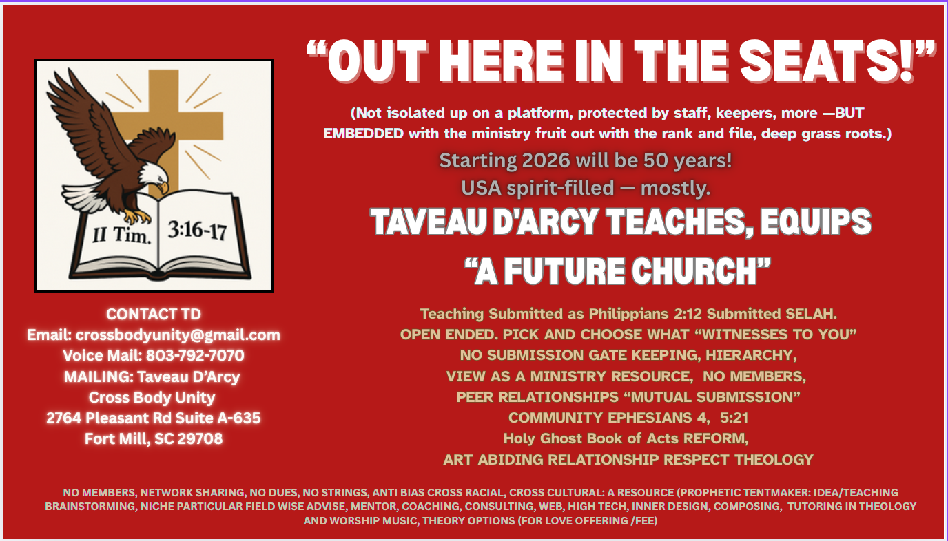 "DEFRAGGING THE MANY FRIENDLY FIRE KINDS OF FELLOWSHIPS" (UNJUST REPEATED ACCUSATION)EORR CROSS BODY UNITY  MINISTRY "